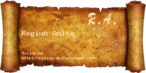Regius Anita névjegykártya